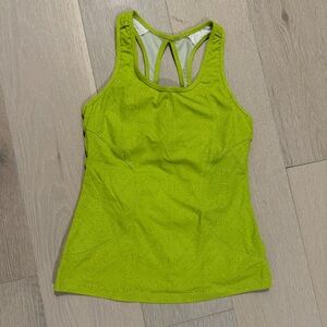 Athleta Lime Green Active Tank with Shelf Bra